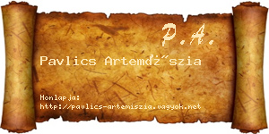 Pavlics Artemíszia névjegykártya